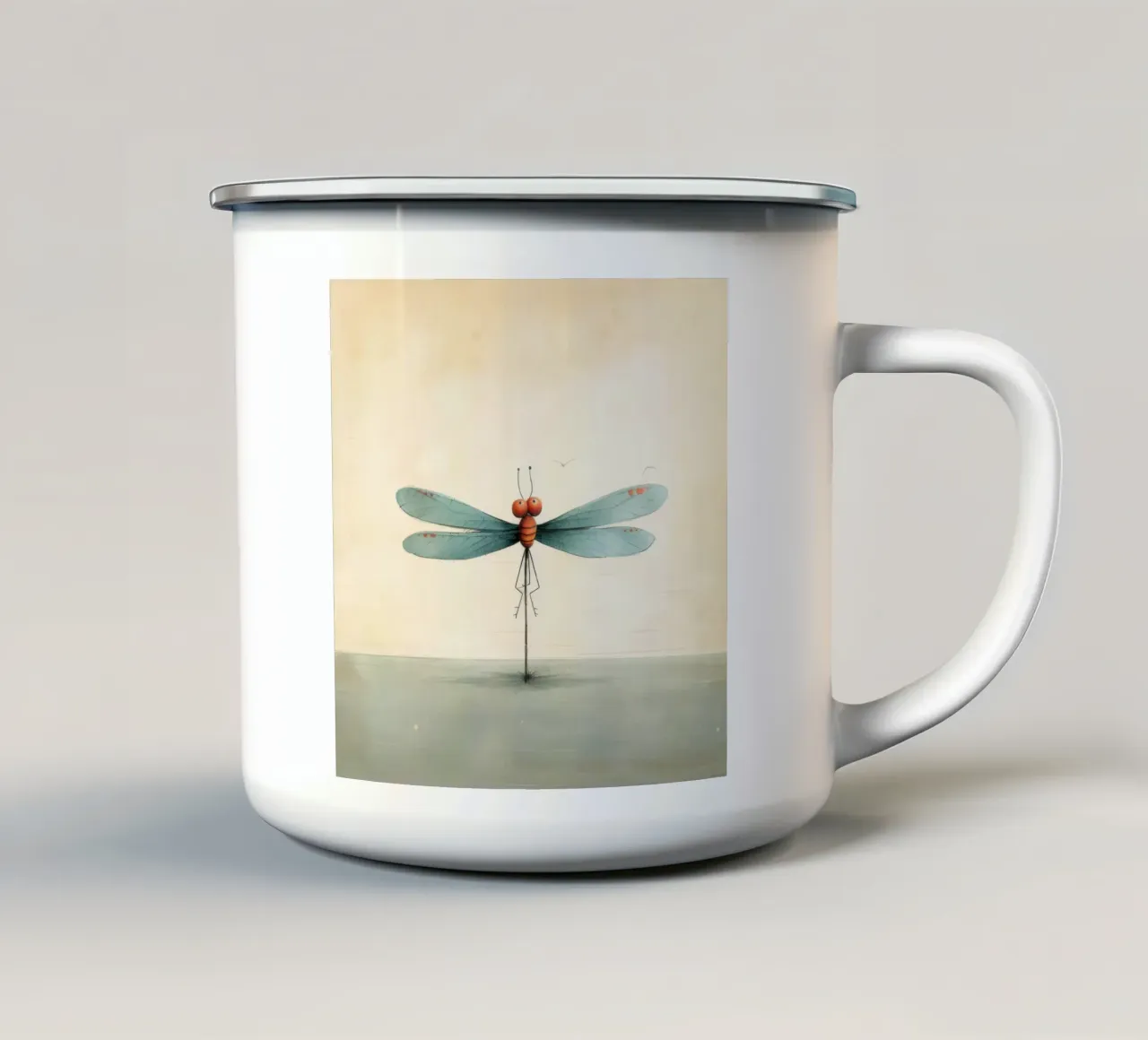 Libélula mínima 2 taza de esmalte de Minimal Animal Art