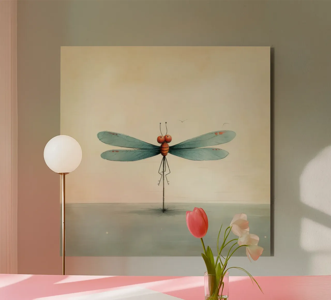 Libellula minimale 2 alluminio dibond da Minimal Animal Art