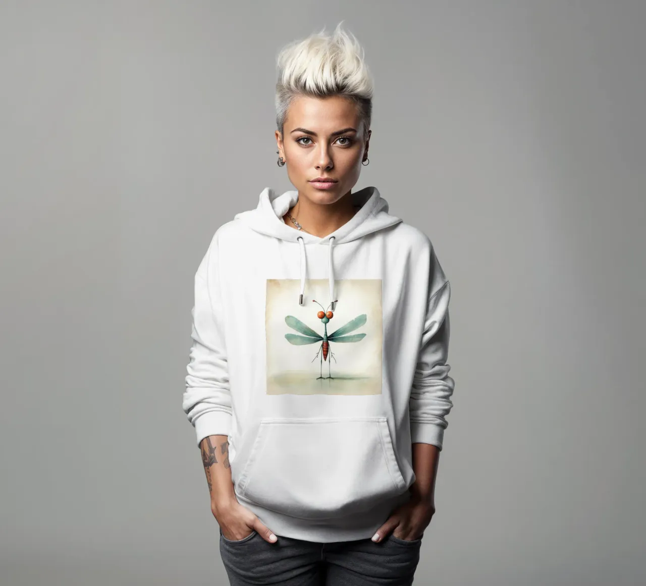 Libellula minimale 3 felpa con cappuccio da Minimal Animal Art