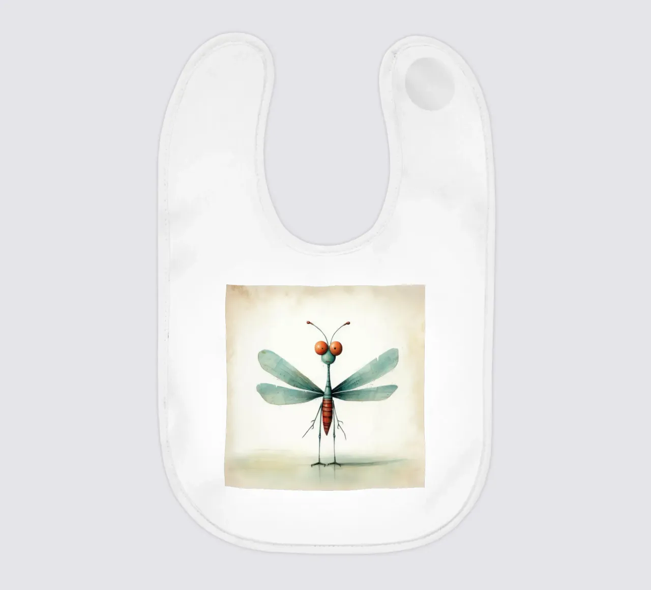 Libélula mínima 3 babero de Minimal Animal Art
