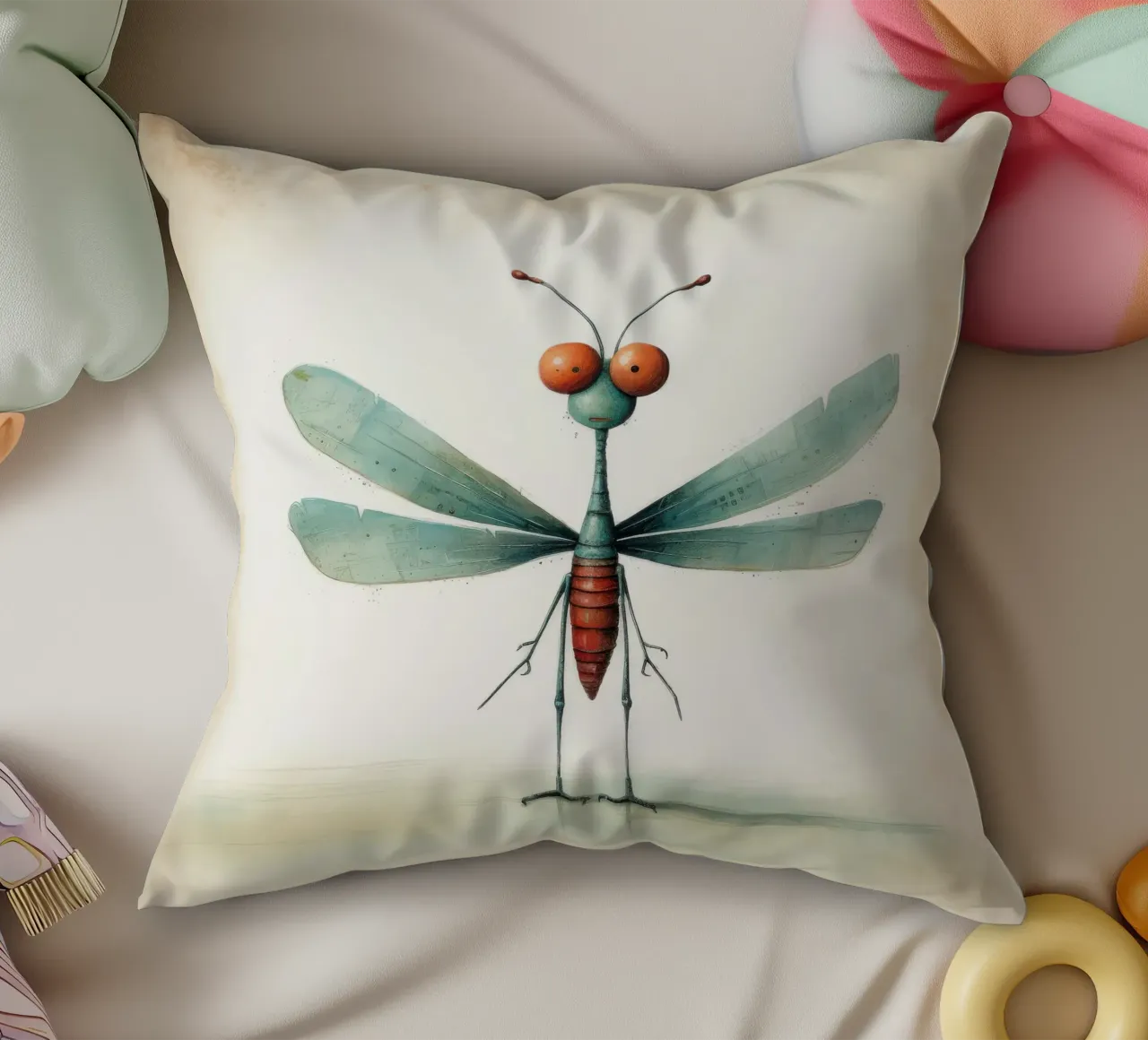 Libellula minimale 3 cuscino da Minimal Animal Art