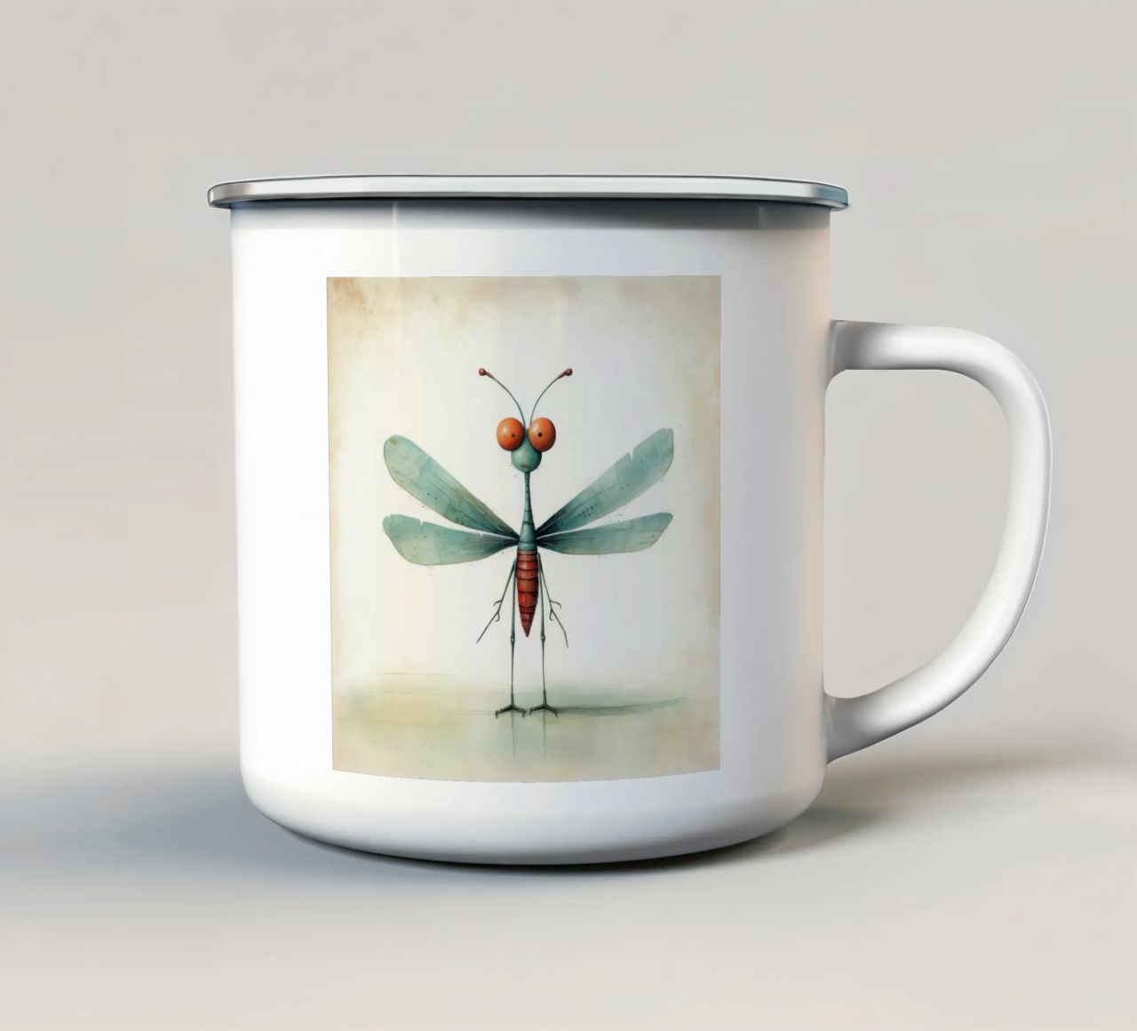 Libellula minimale 3 tazza in smalto da Minimal Animal Art