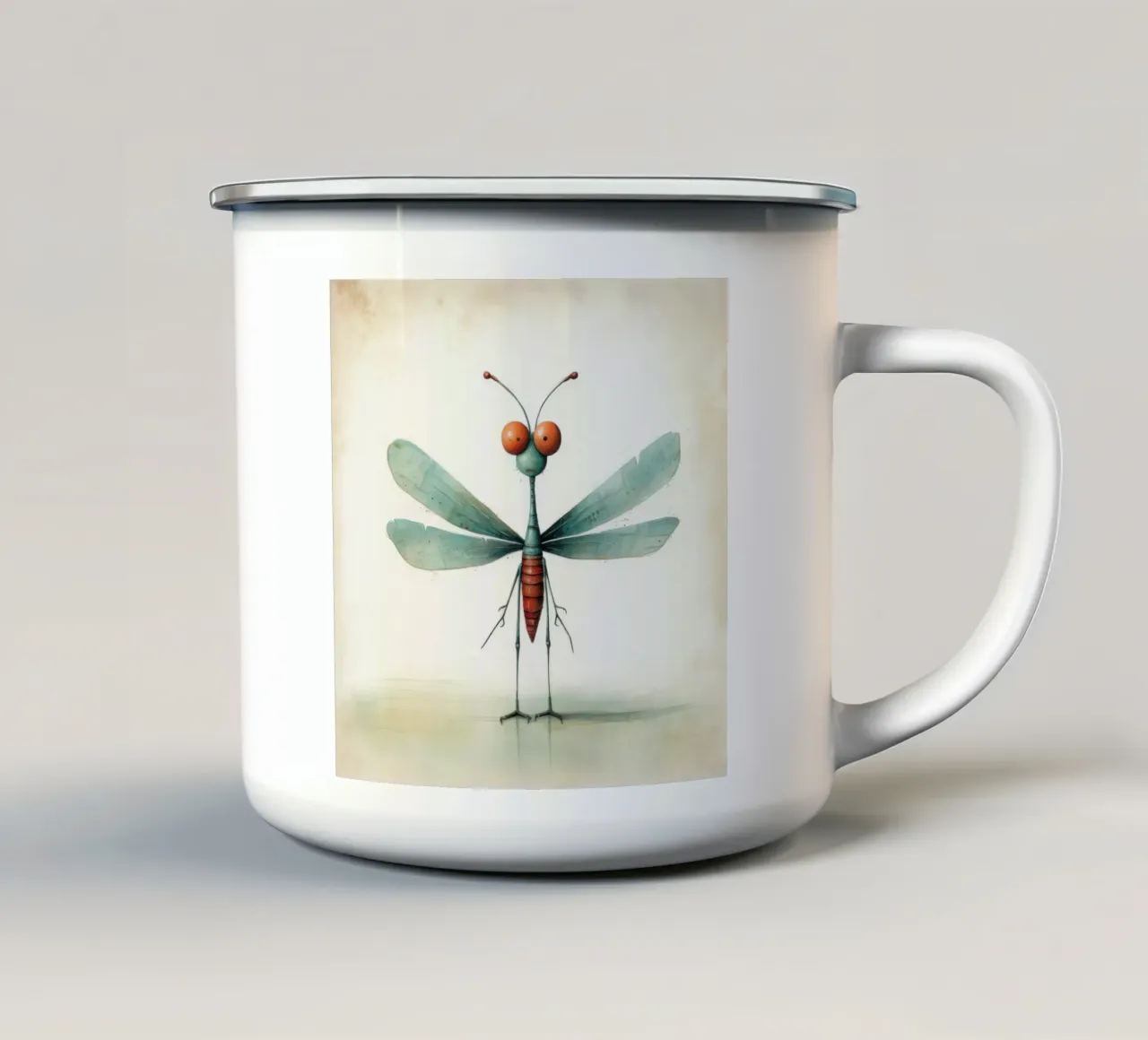 Libélula mínima 3 taza de esmalte de Minimal Animal Art