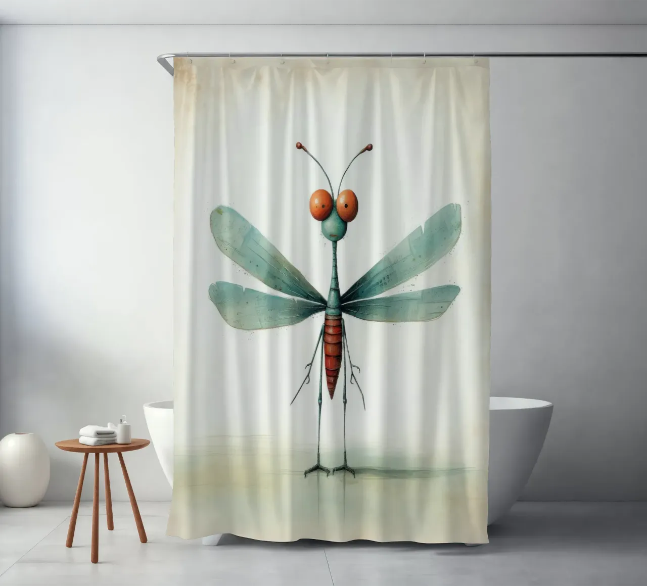 Libellula minimale 3 tenda da doccia da Minimal Animal Art