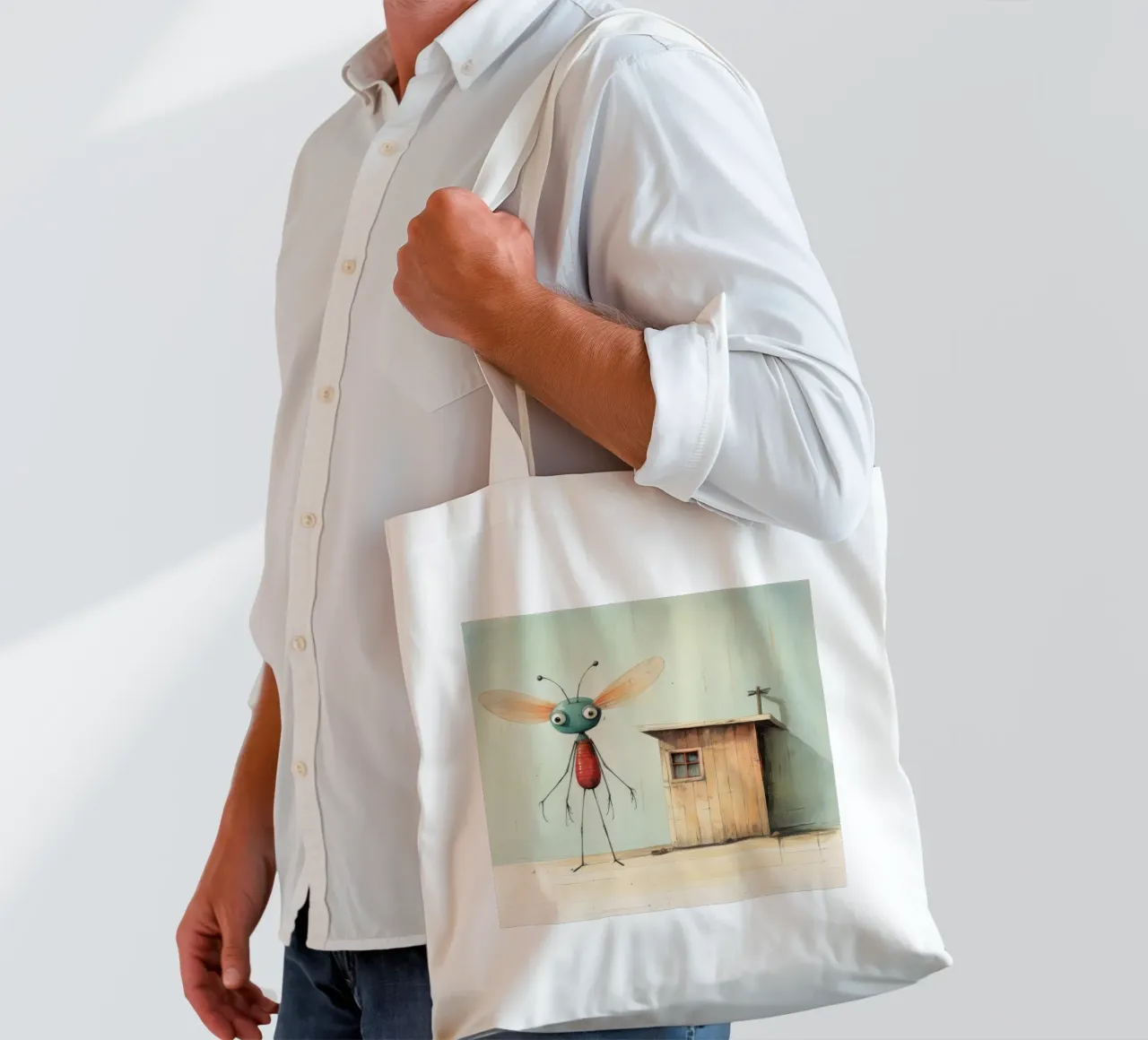 Libellula minimale 4 borsa in juta da Minimal Animal Art