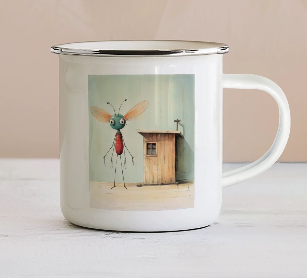Libellula minimale 4 tazza in smalto da Minimal Animal Art