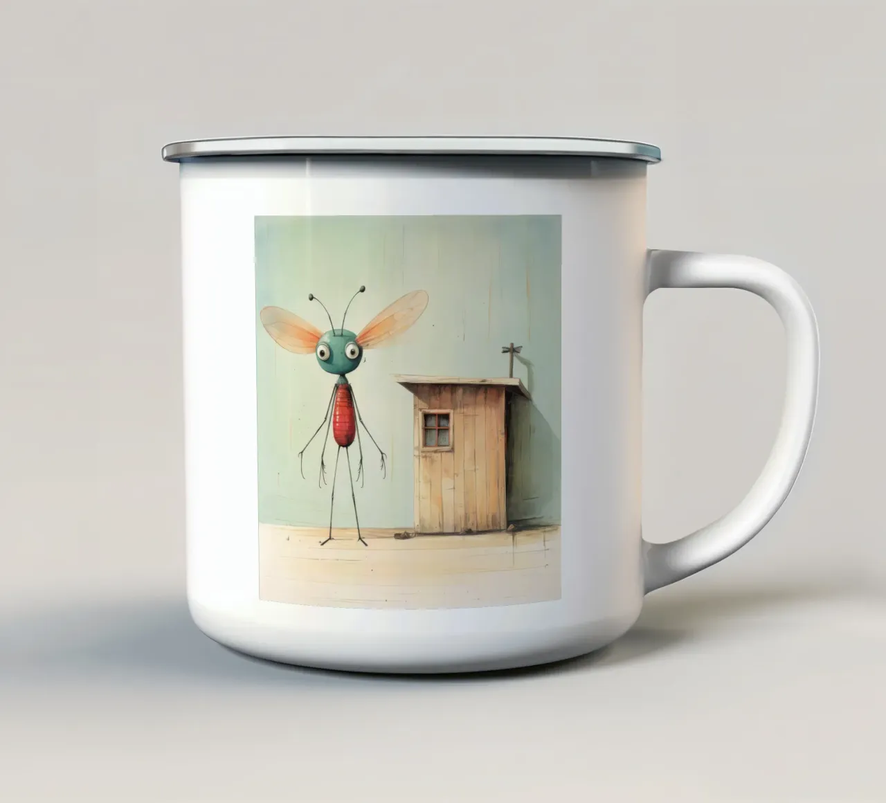 Minimal Libelle 4 Emaille Tasse von Minimal Animal Art