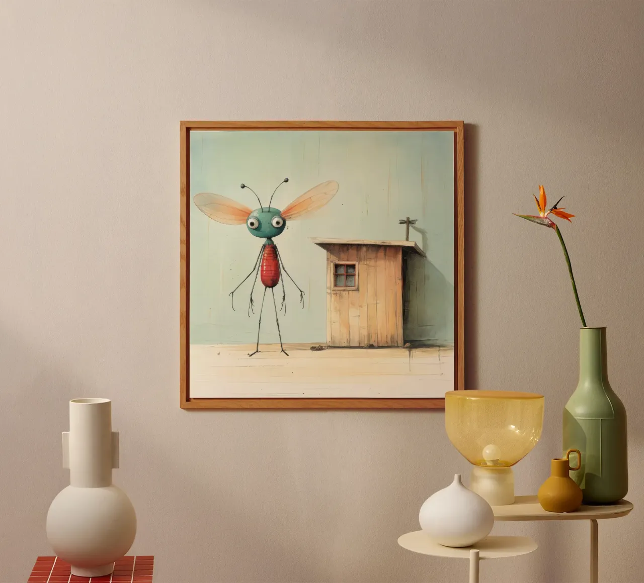 Libellula minimale 4 pannello forex da Minimal Animal Art