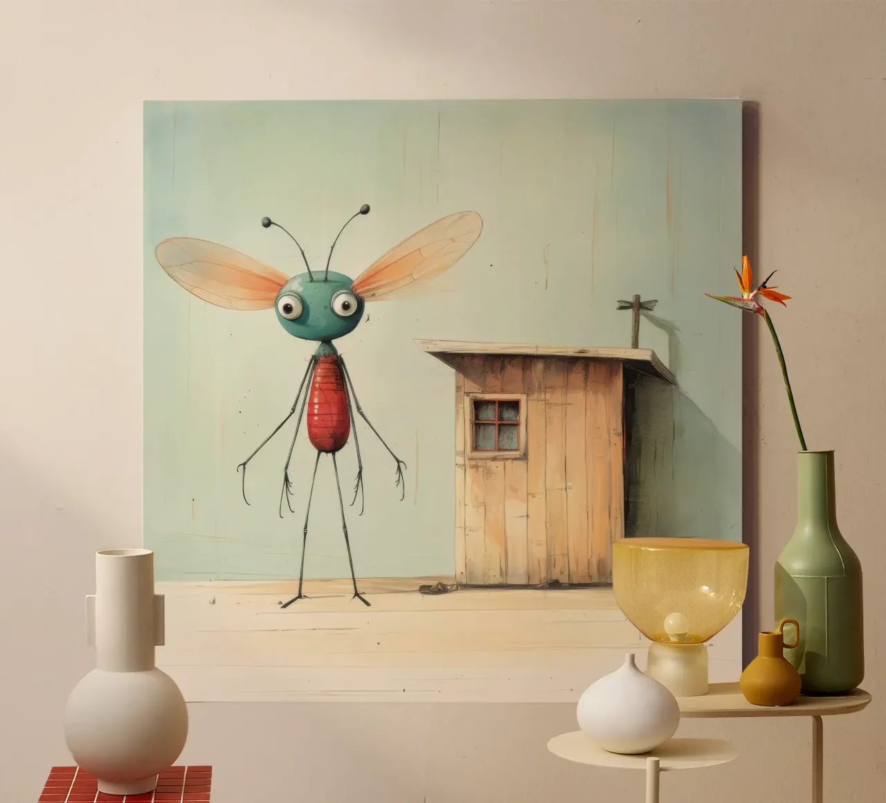 Libellula minimale 4 tela da Minimal Animal Art
