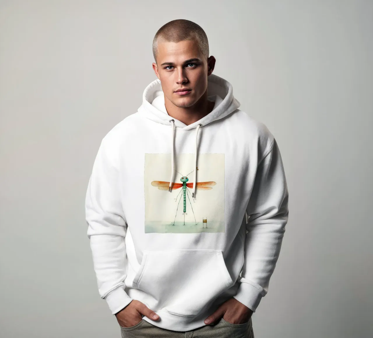 Minimale libelle 1 hoodie van Minimal Animal Art