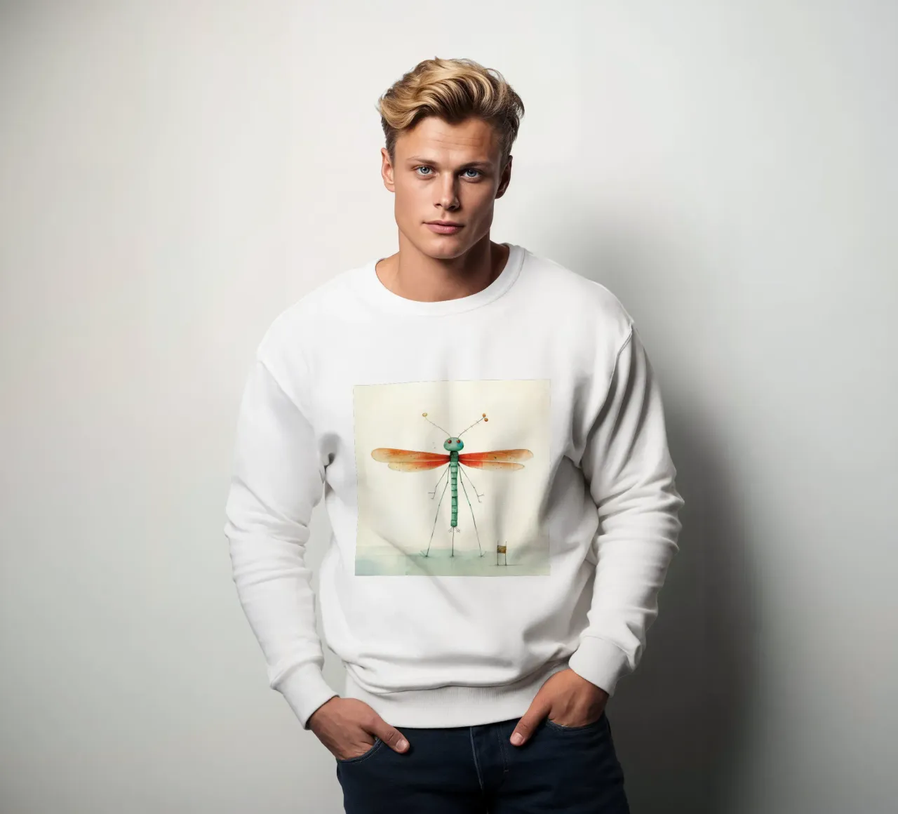 Minimal Dragonfly 1 sweatshirt by Minimal Animal Art