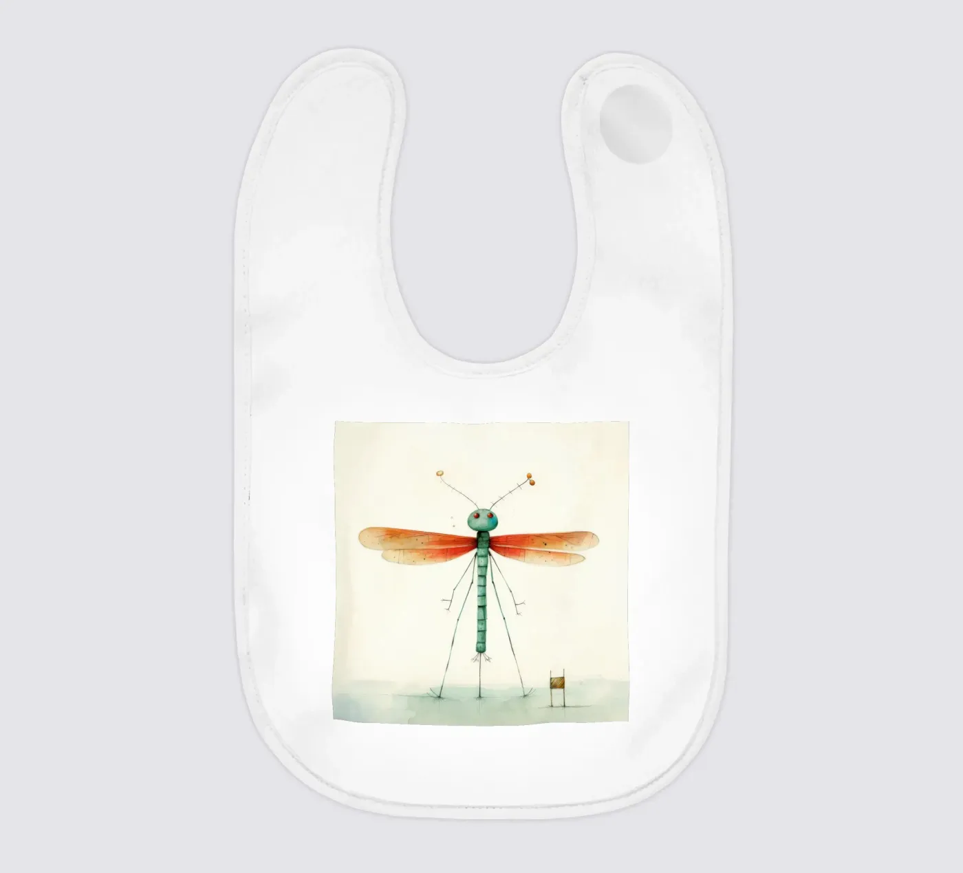 Minimal Dragonfly baby bib by Minimal Animal Art