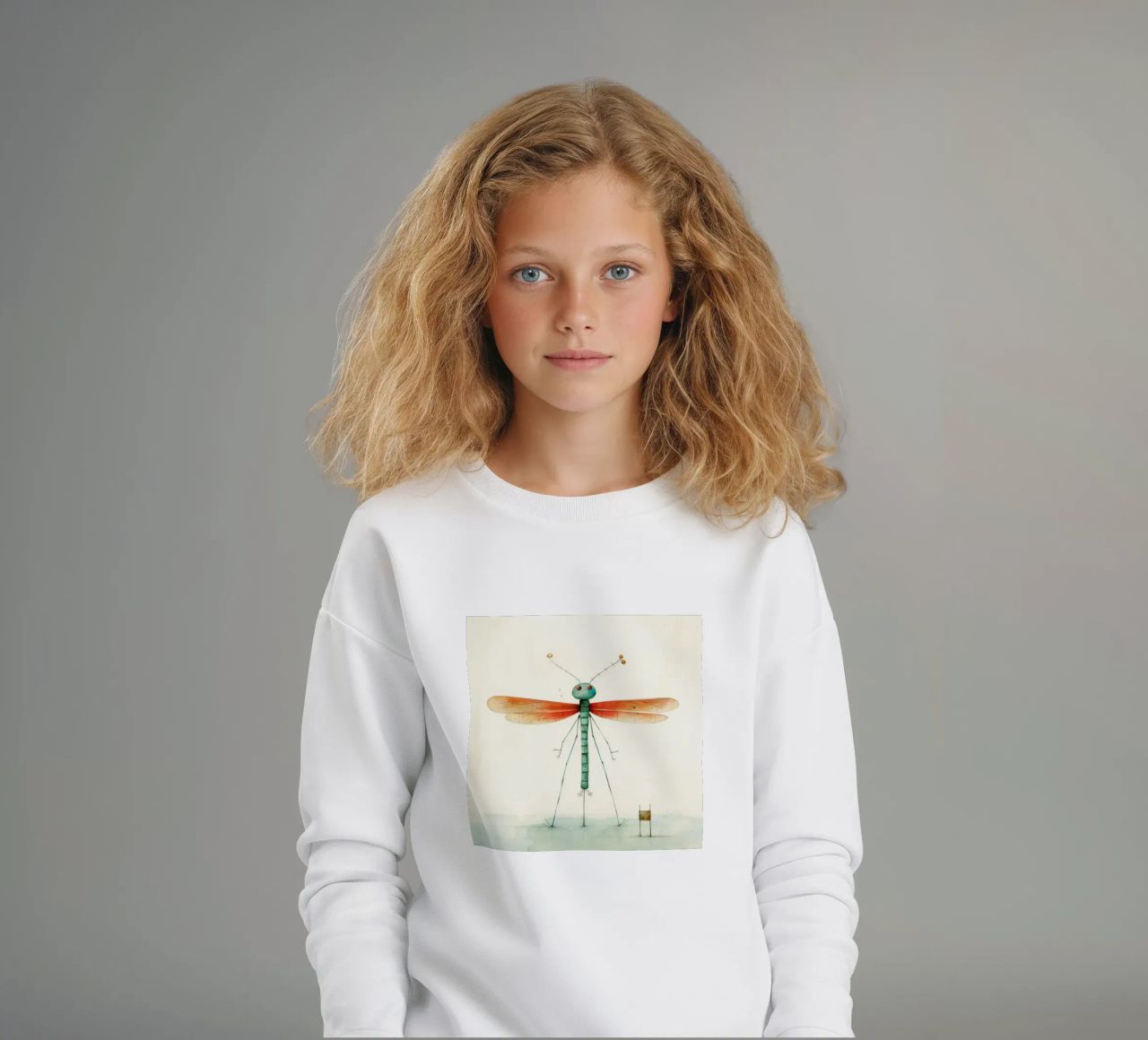 Libellula minima 1 felpa bambino da Minimal Animal Art