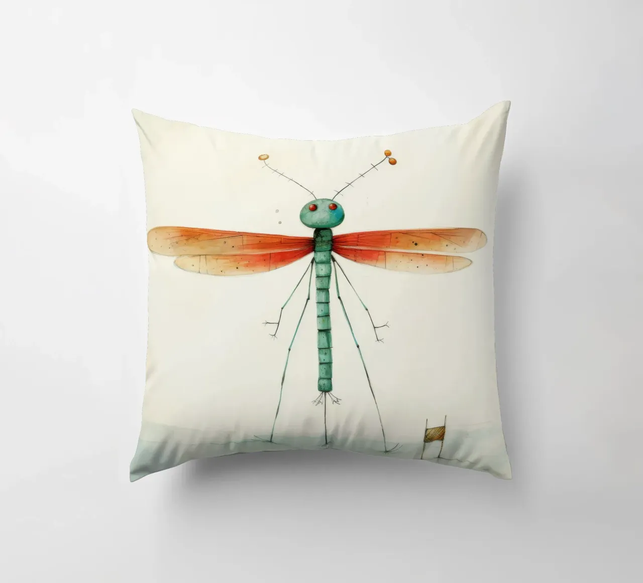 Libellula minima 1 cuscino da Minimal Animal Art
