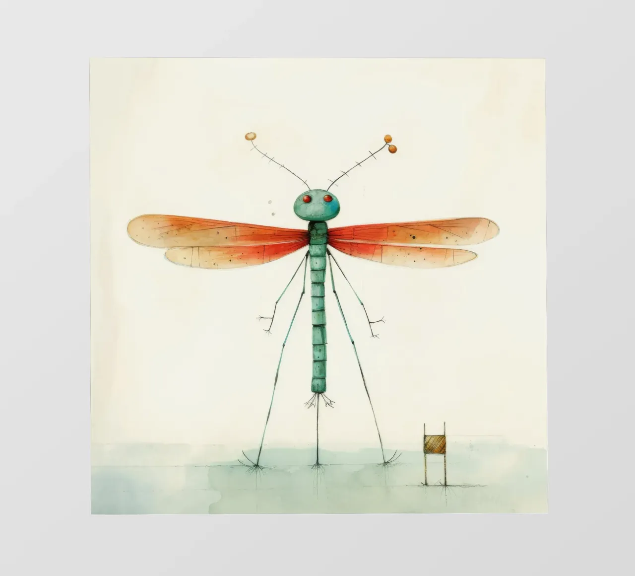 Libélula mínima 1 lámina retroiluminada de Minimal Animal Art