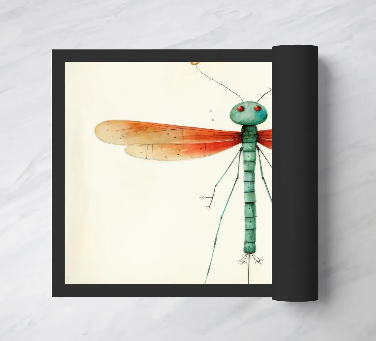 Minimal Dragonfly 1 doormat by Minimal Animal Art