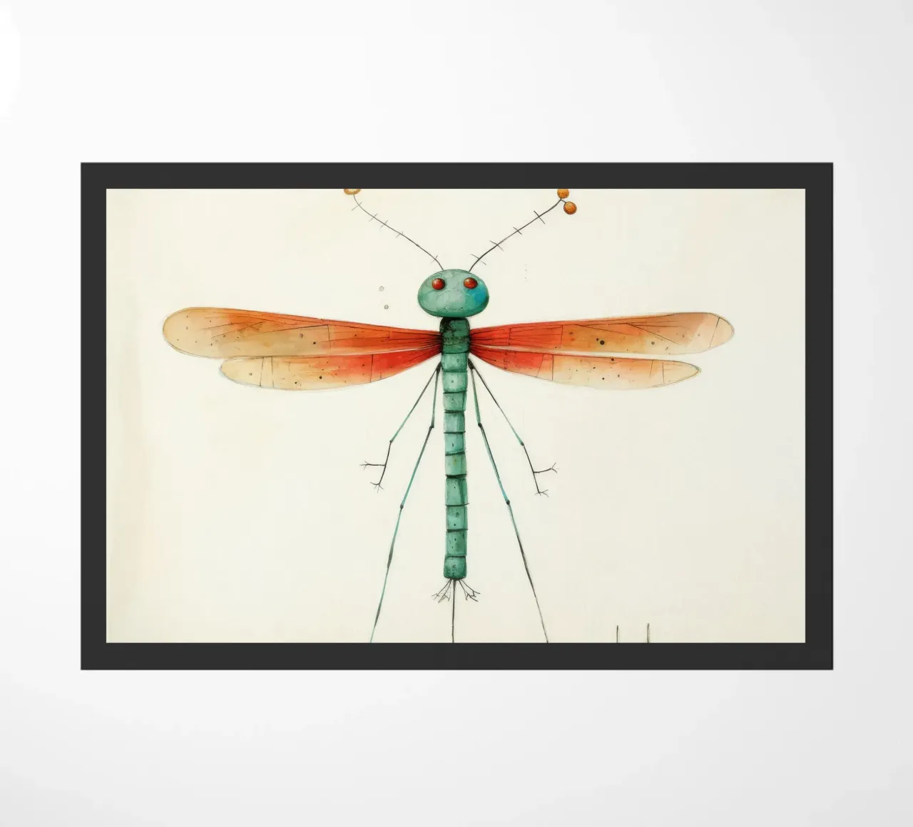 Minimal Dragonfly 1 doormat by Minimal Animal Art