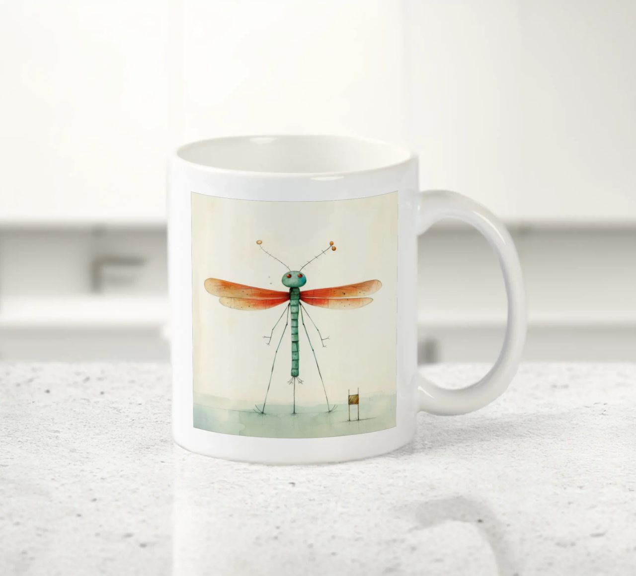 Libellula minima 1 tazza in ceramica da Minimal Animal Art