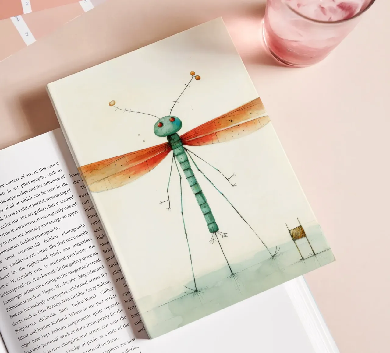 Minimal Dragonfly 1 notebook by Minimal Animal Art
