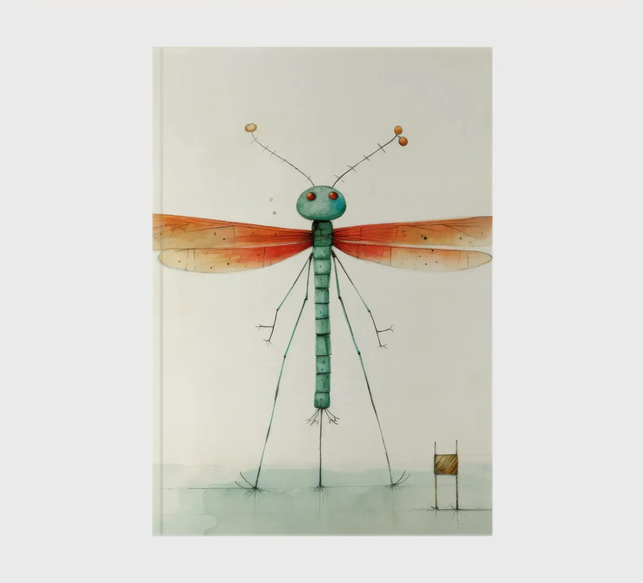 Minimal Dragonfly 1 notebook by Minimal Animal Art