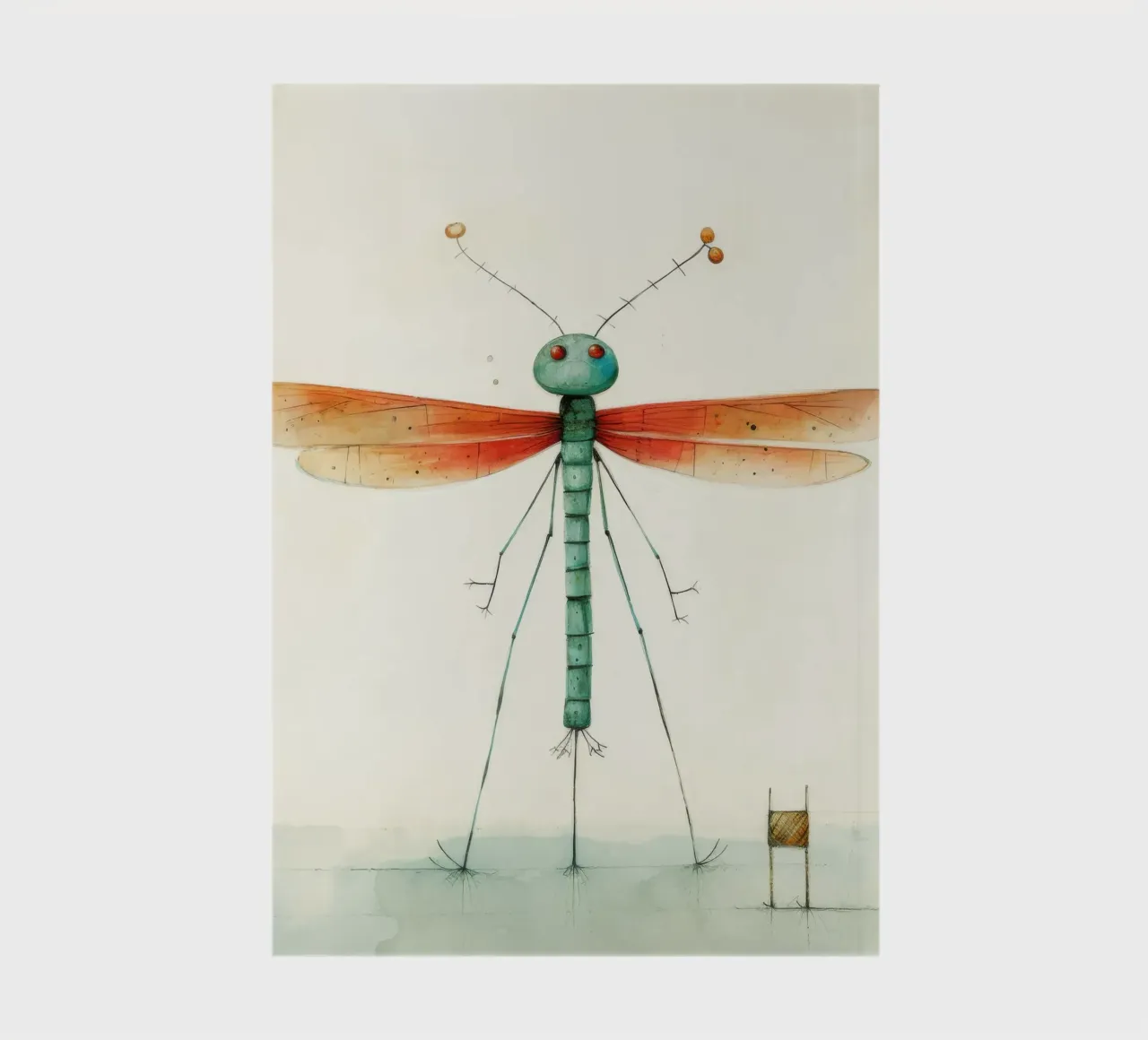 Minimal Dragonfly 1 notebook by Minimal Animal Art