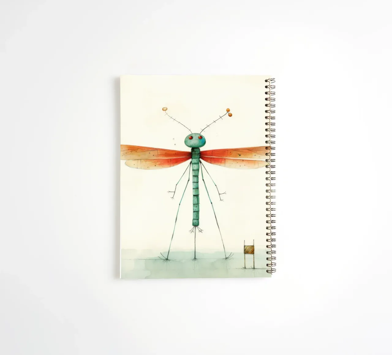 Minimal Dragonfly 1 spiral notebook by Minimal Animal Art