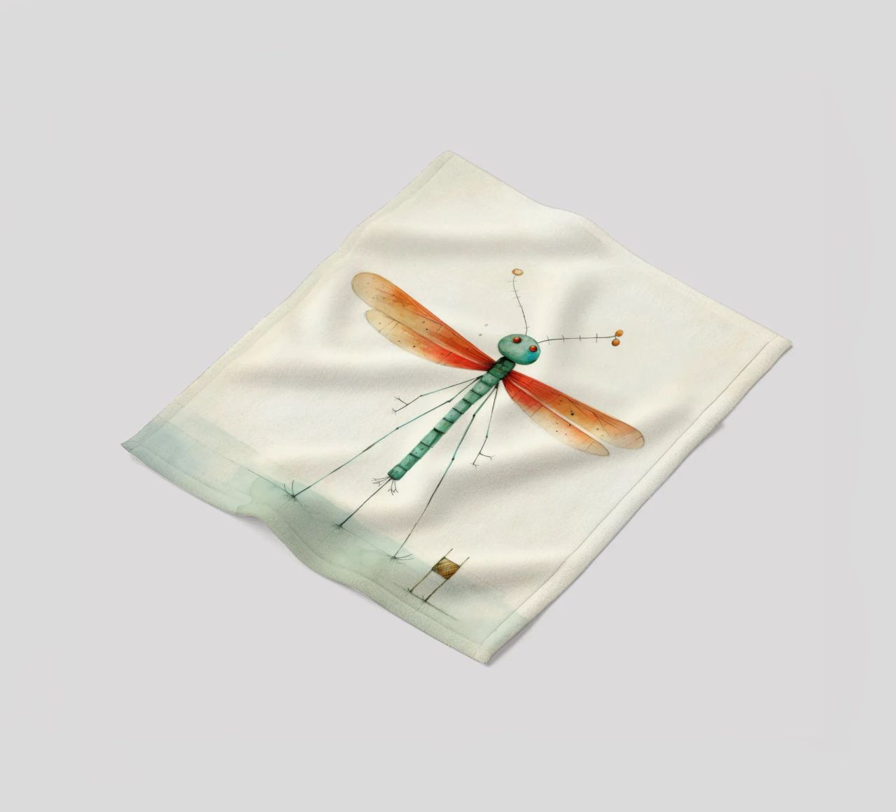 Libellula minima 1 coperta in pile da Minimal Animal Art