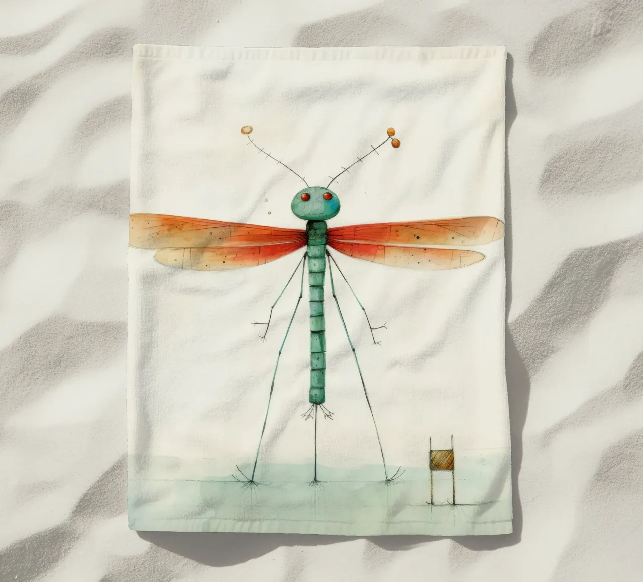 Libélula mínima 1 toalla de playa de Minimal Animal Art