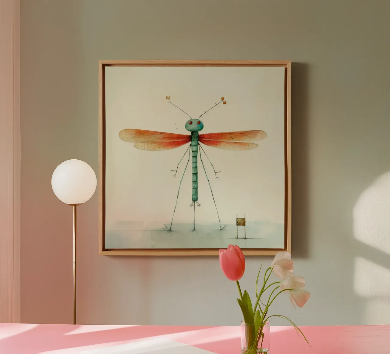 Libellula minima 1 tela da Minimal Animal Art