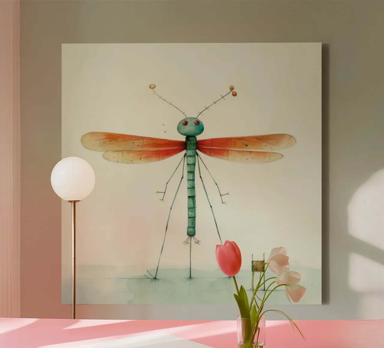 Libellula minima 1 tela da Minimal Animal Art