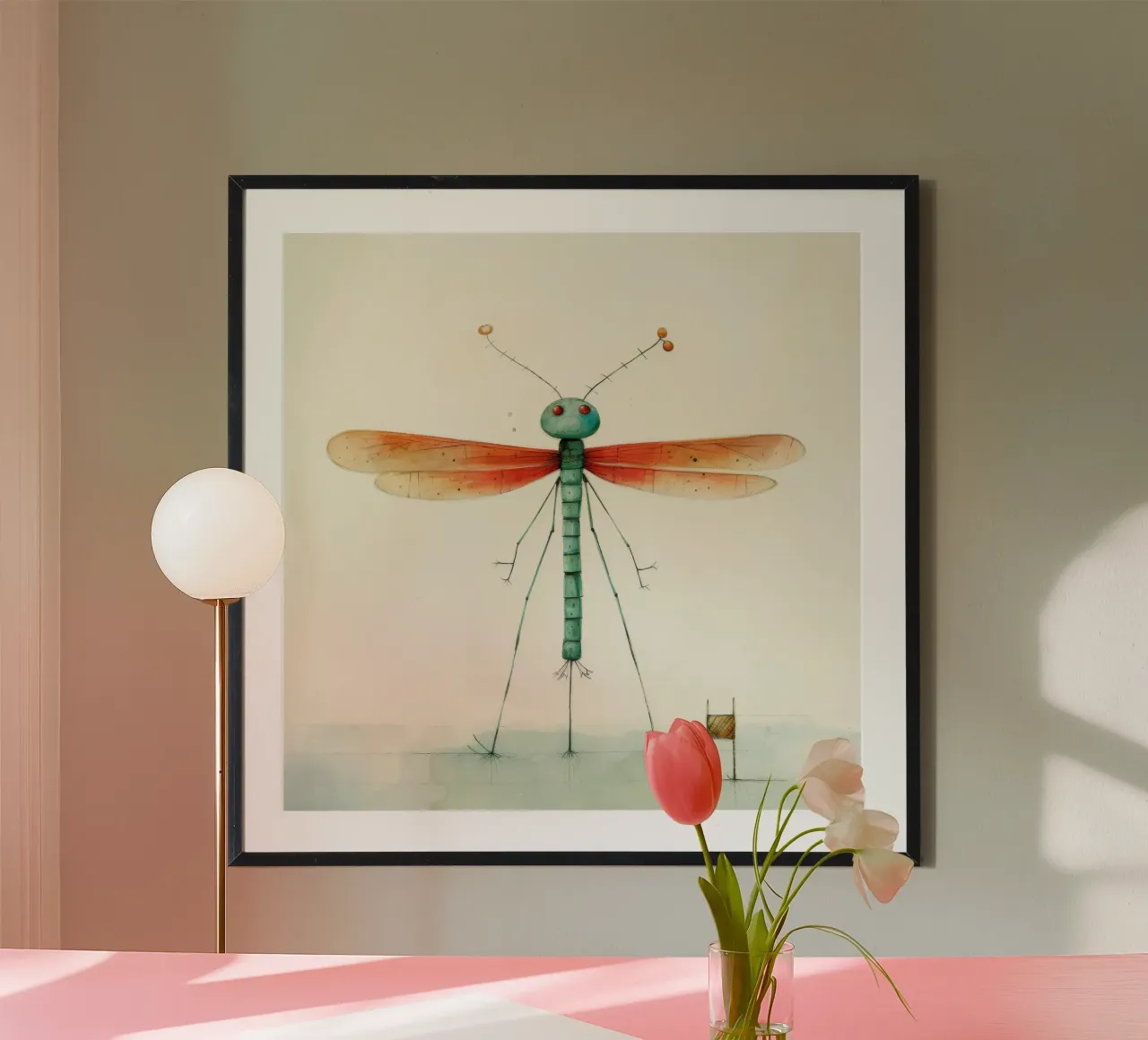 Minimo Dragonfly poster da Minimal Animal Art