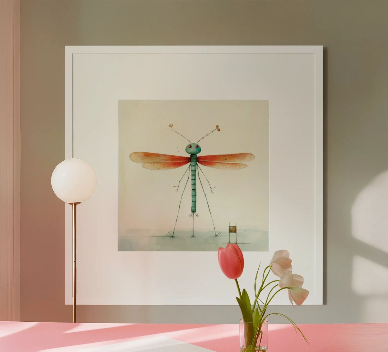 Libellula minima 1 carta hahnemühle da Minimal Animal Art