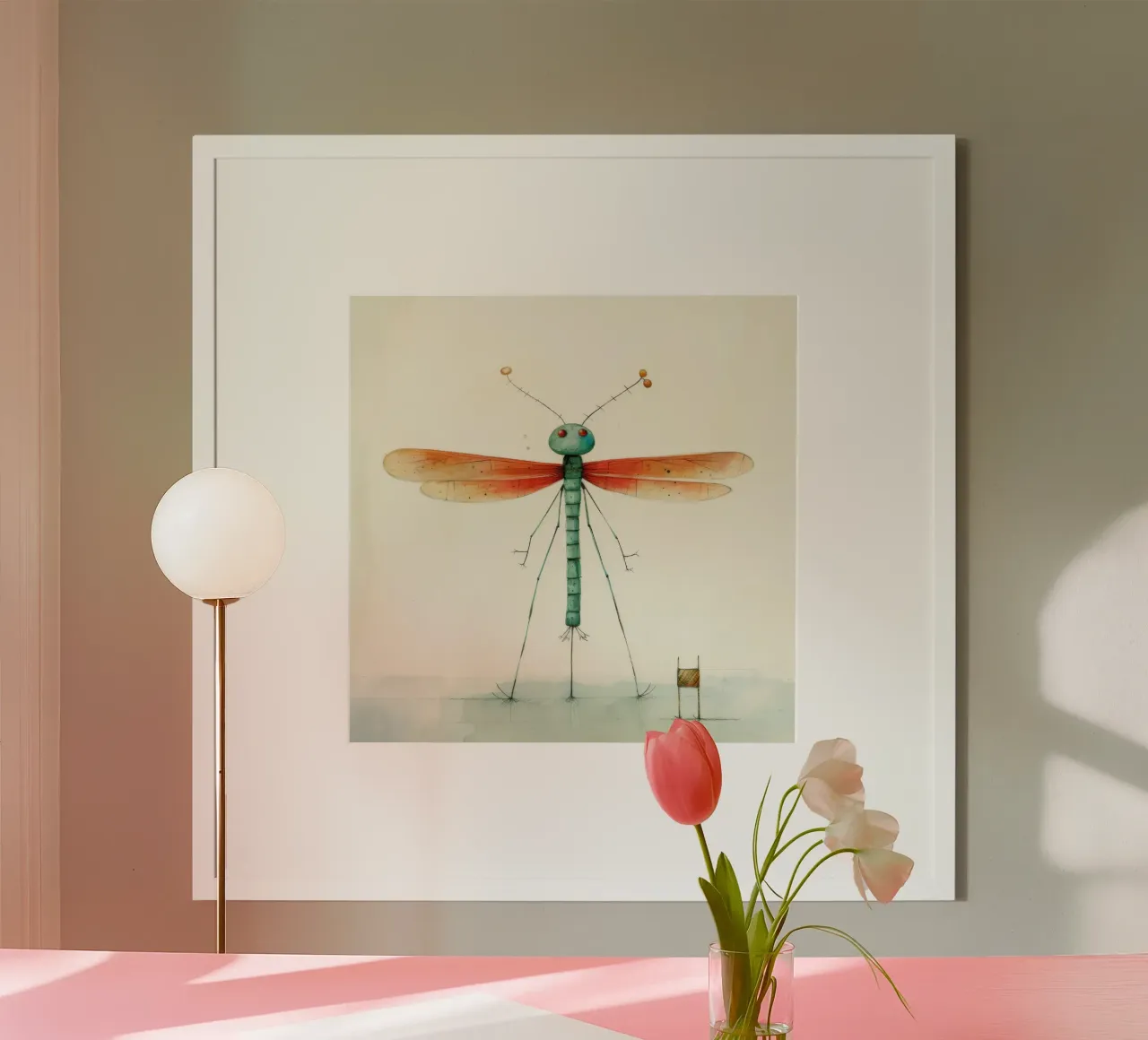 Libellula minima 1 carta hahnemühle da Minimal Animal Art