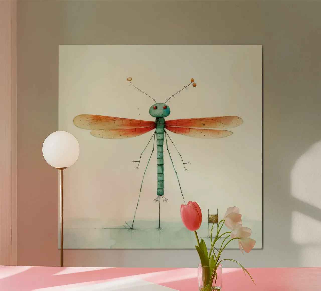 Minimo Dragonfly poster da Minimal Animal Art