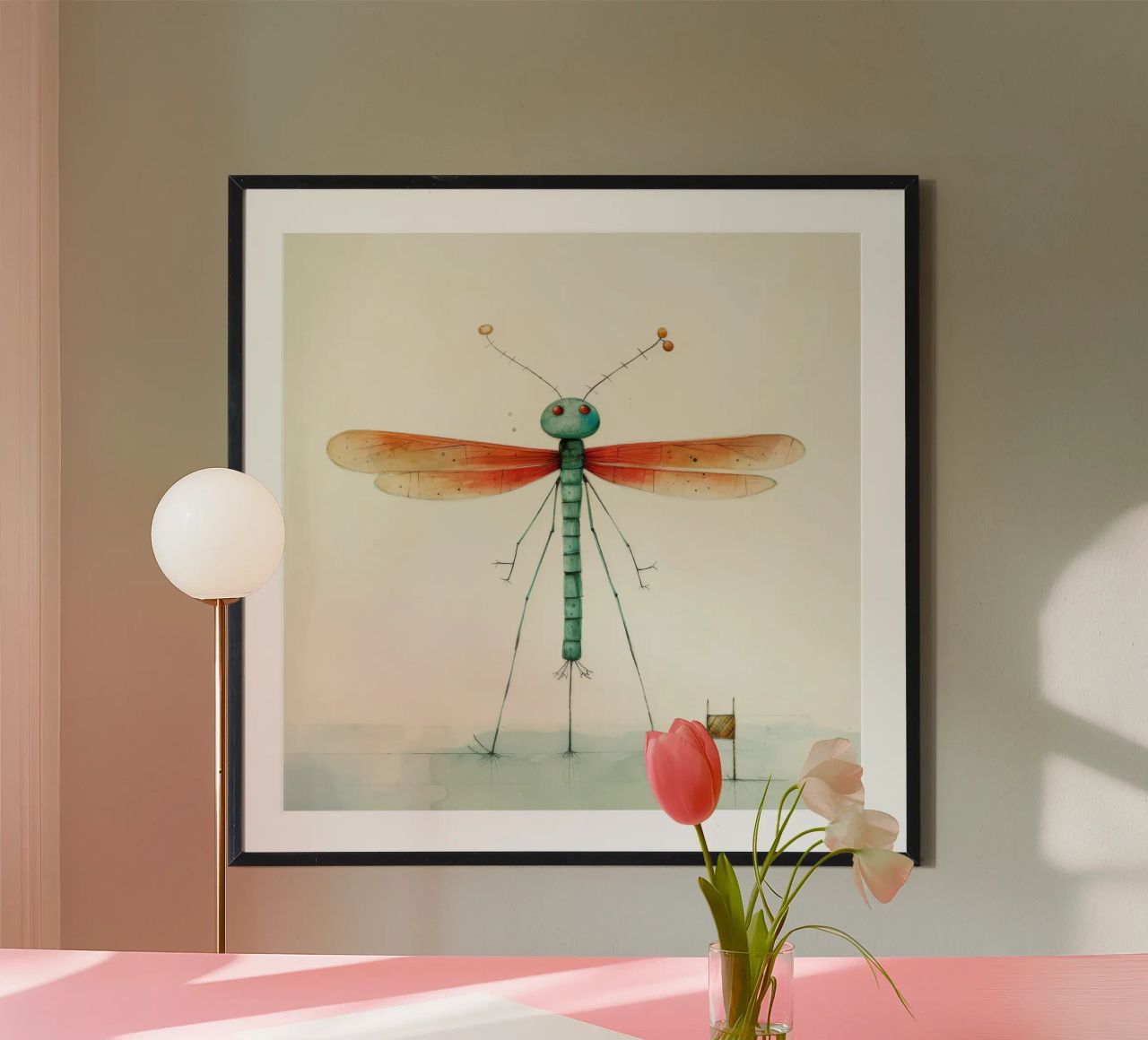 Libellula minima 1 carta hahnemühle da Minimal Animal Art