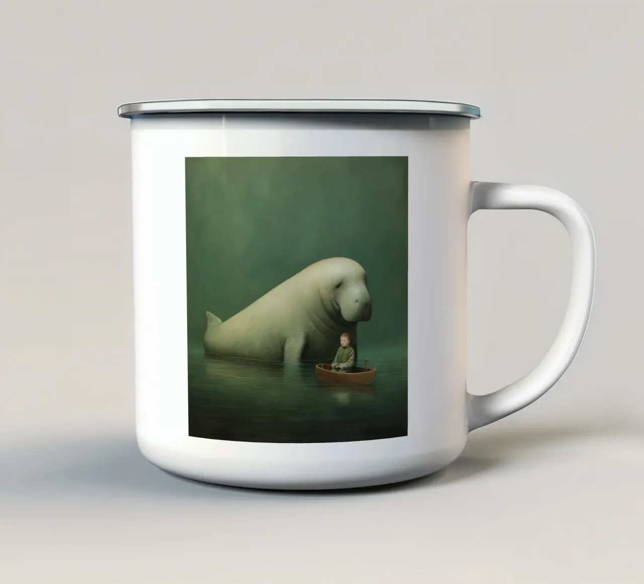 Dugongo minimo 2 tazza in smalto da Minimal Animal Art