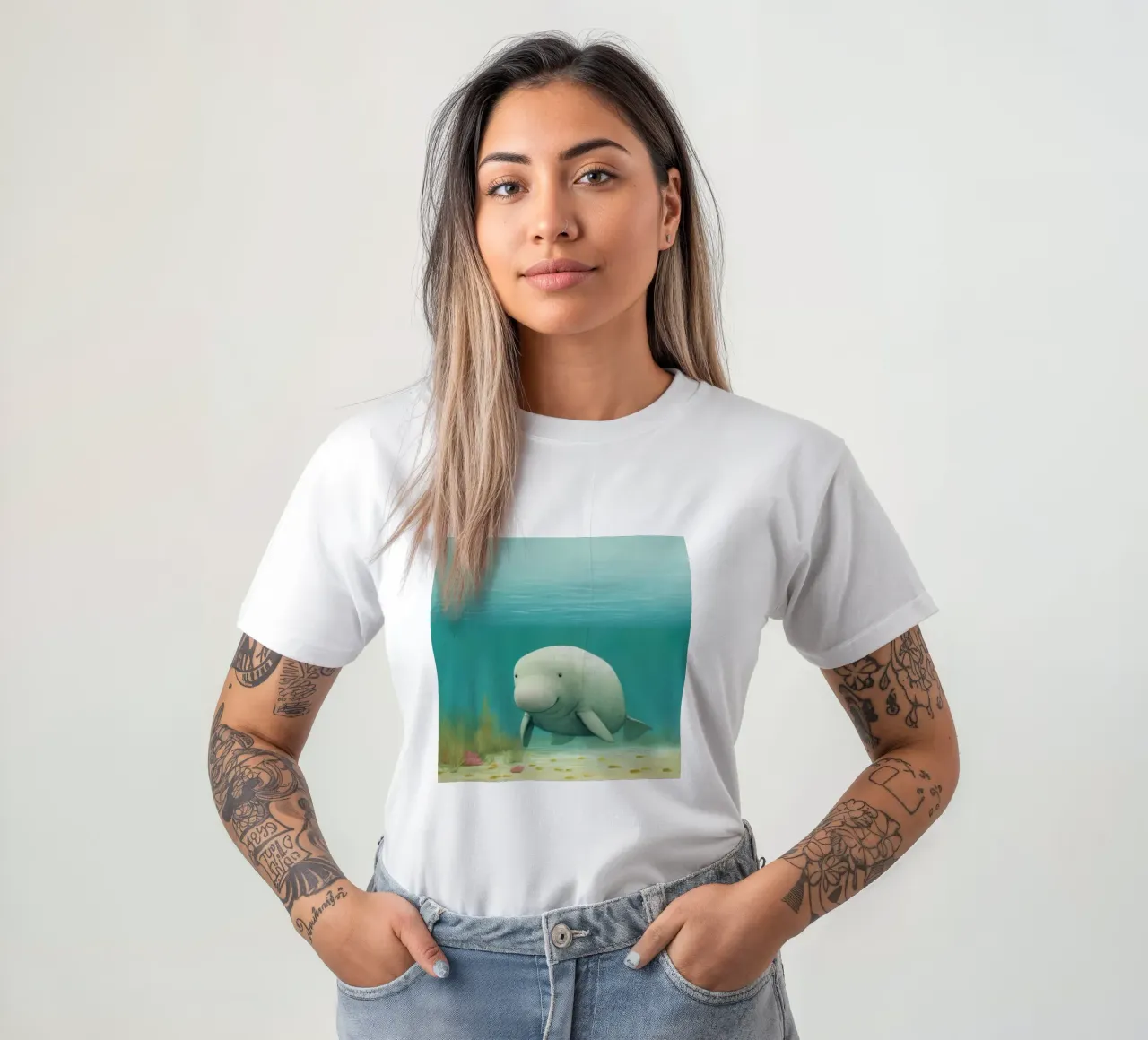 Dugongo minimo 3 t-shirt da Minimal Animal Art