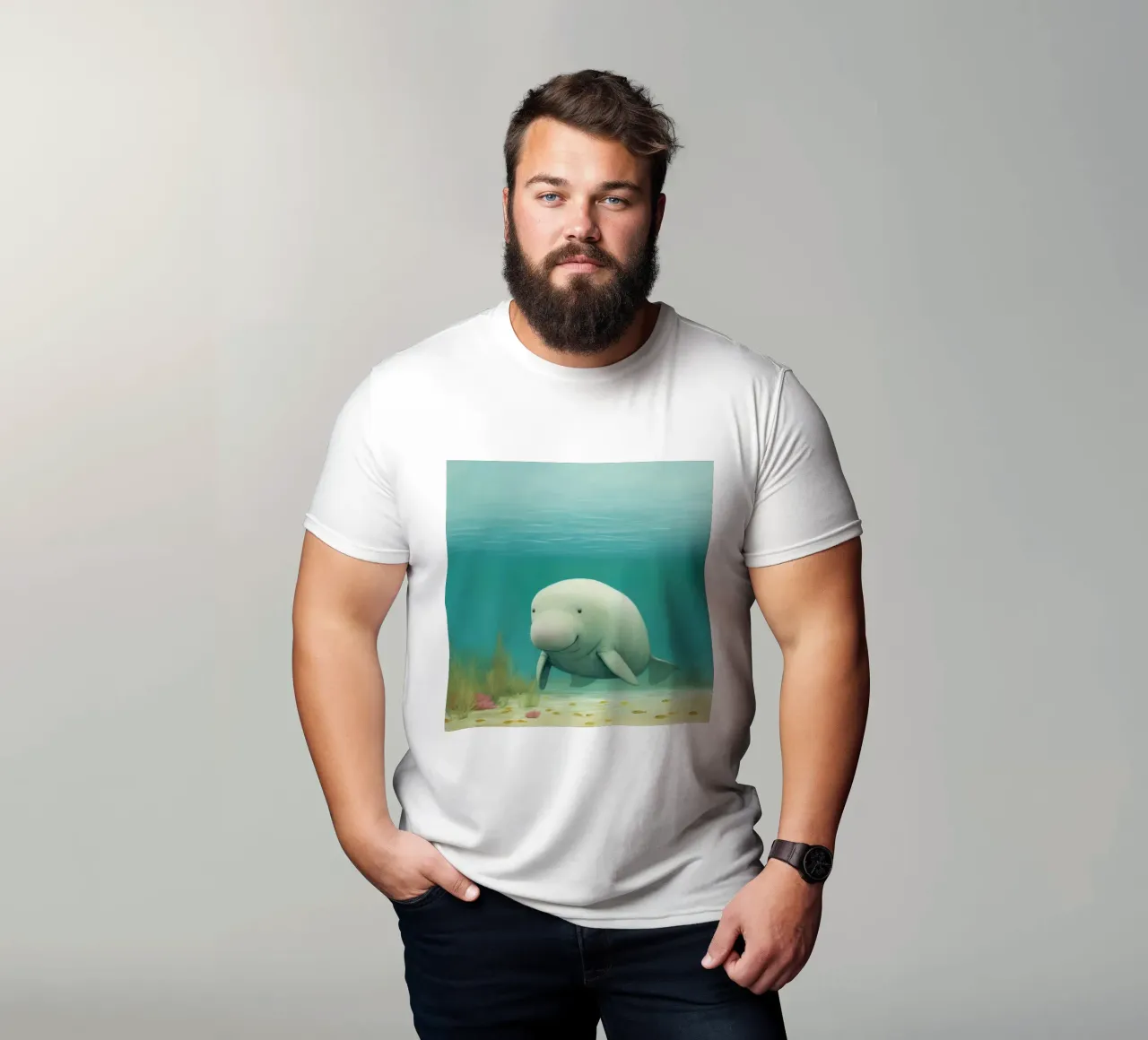 Dugongo minimo 3 t-shirt da Minimal Animal Art