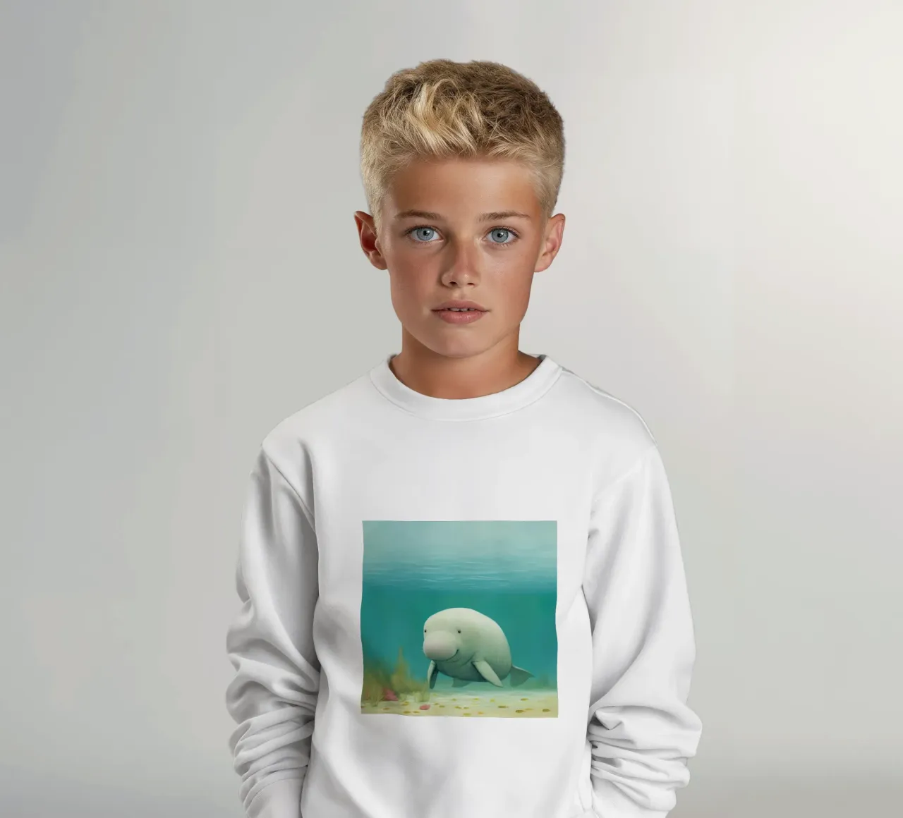 Dugongo minimo 3 felpa bambino da Minimal Animal Art