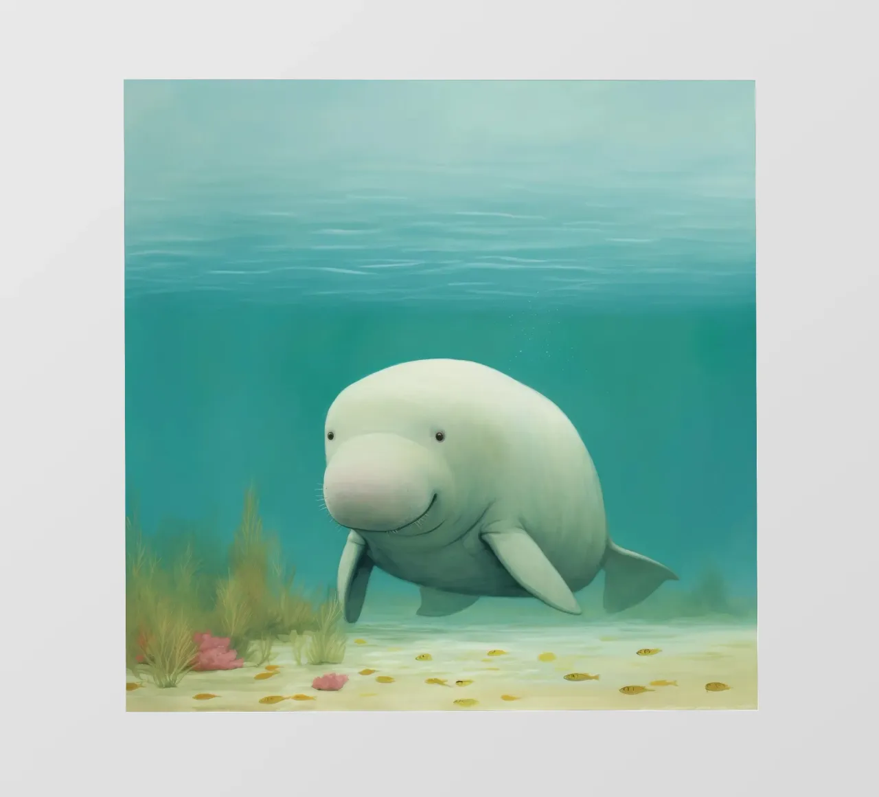 Dugongo minimo 3 pellicola backlit da Minimal Animal Art