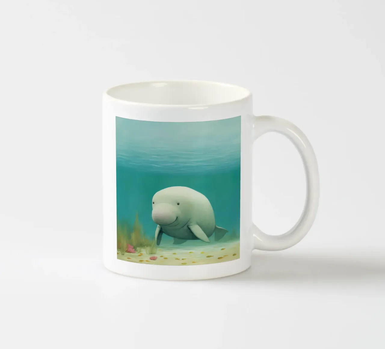 Dugongo minimo 3 tazza in ceramica da Minimal Animal Art
