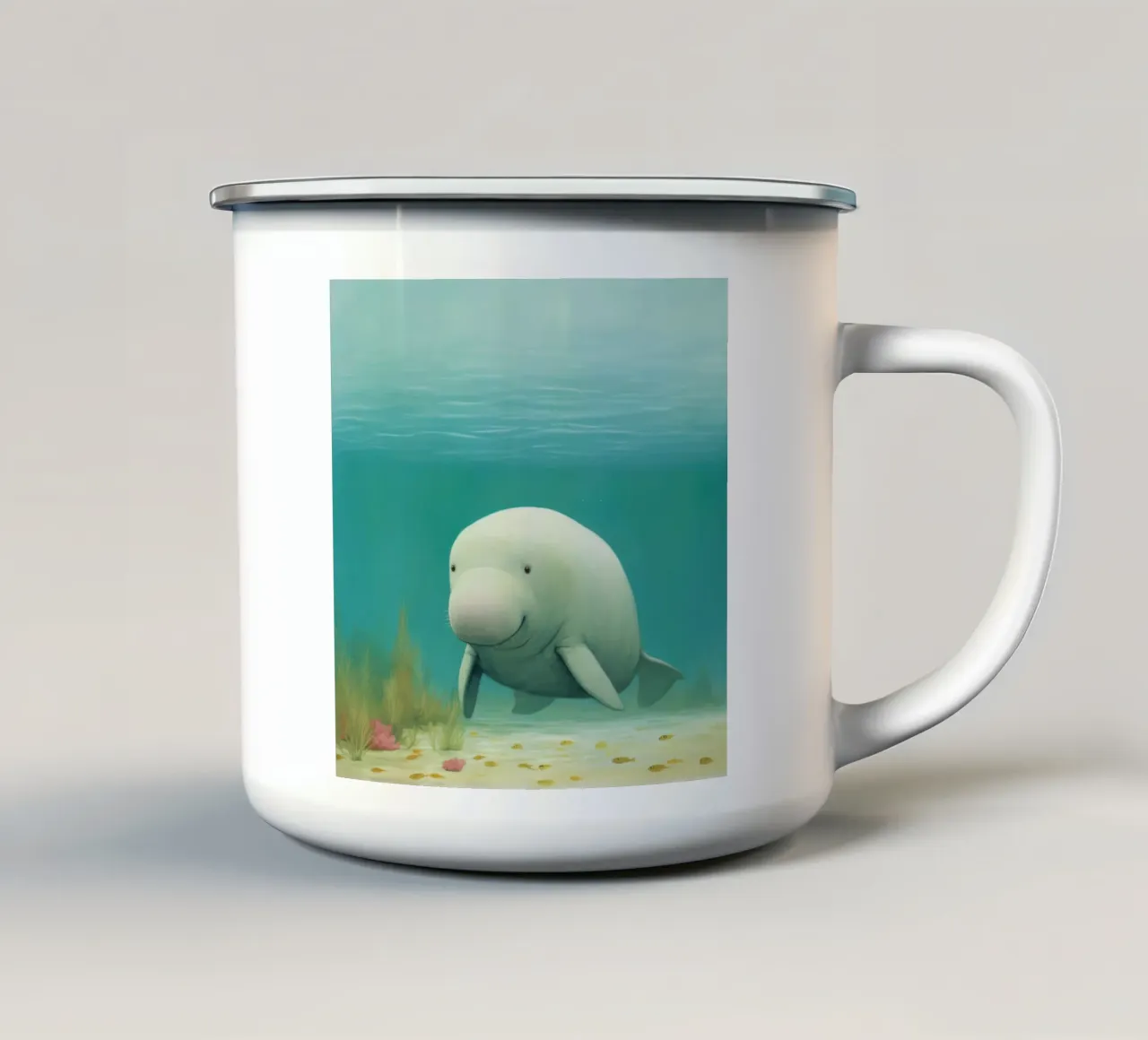 Dugongo minimo 3 tazza in smalto da Minimal Animal Art