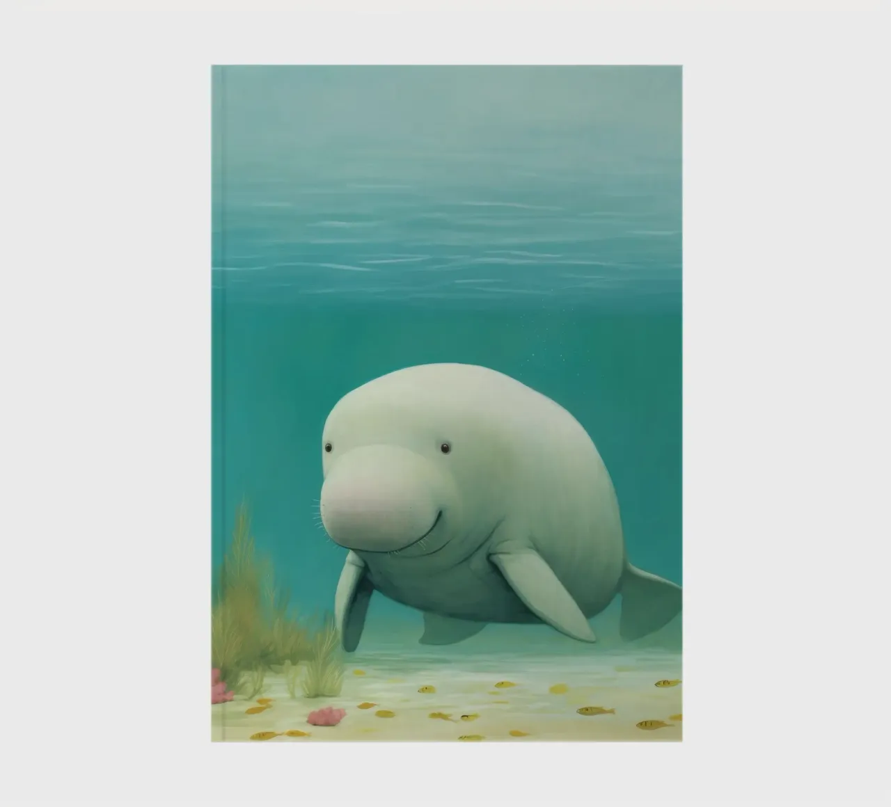 Minimal Dugong 3 notebook by Minimal Animal Art