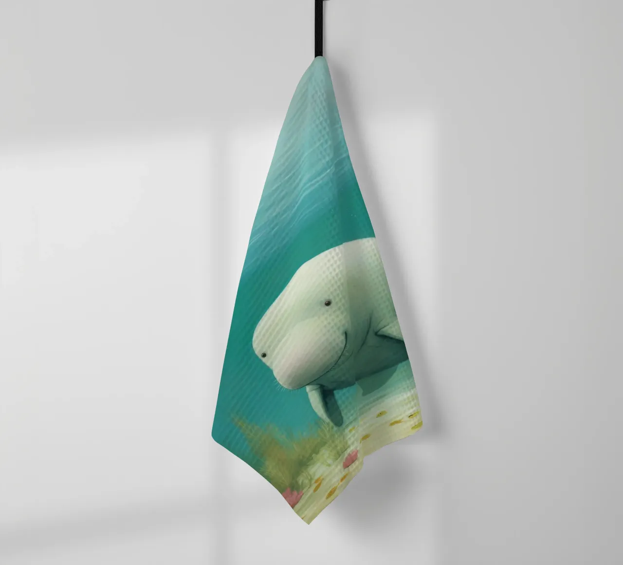 Dugongo minimo 3 canovaccio da cucina da Minimal Animal Art