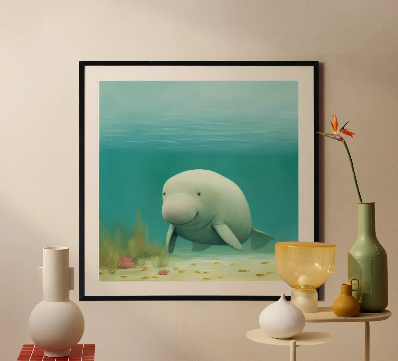 Dugongo minimo poster da Minimal Animal Art