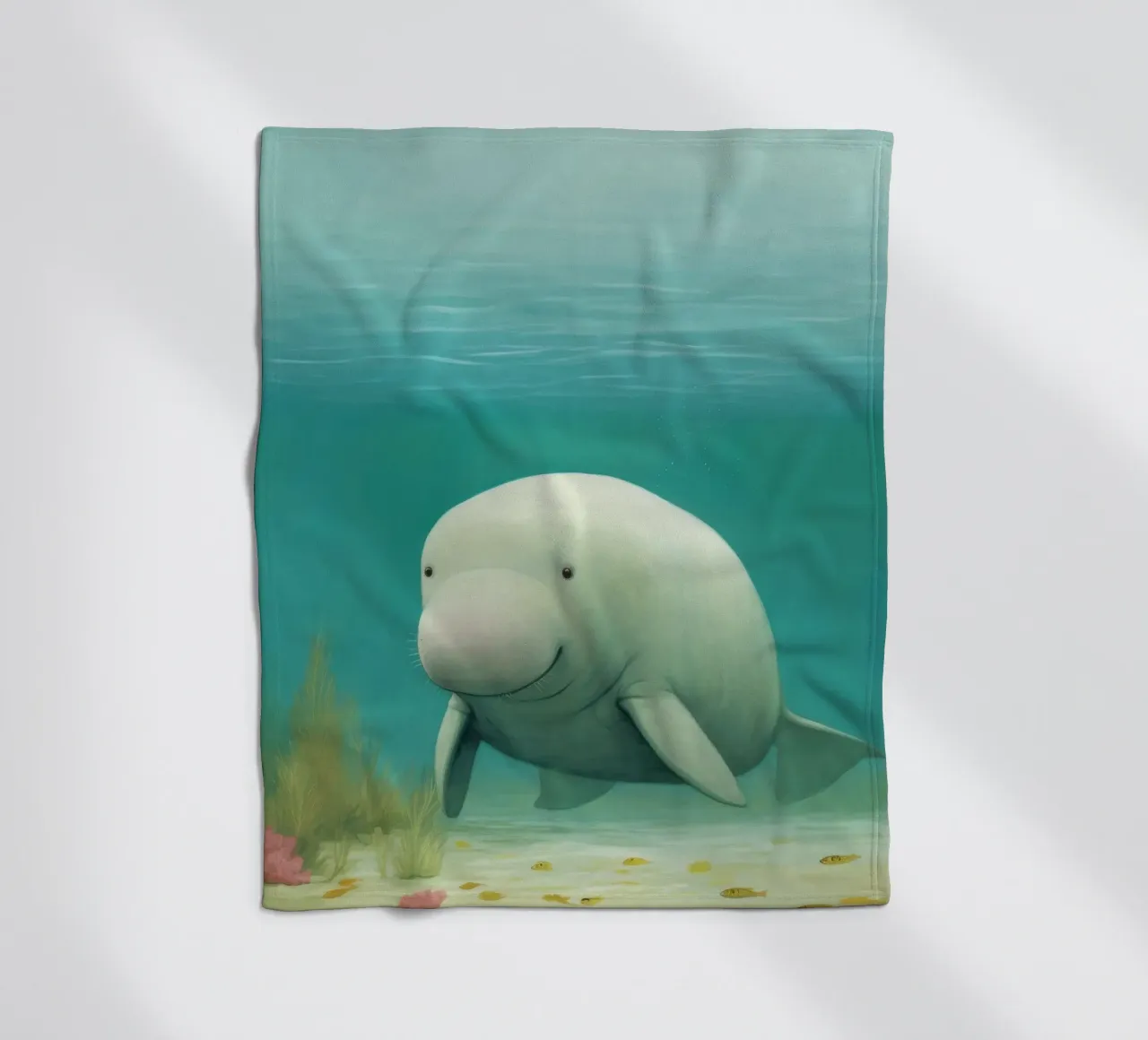 Dugongo minimo 3 coperta in pile da Minimal Animal Art