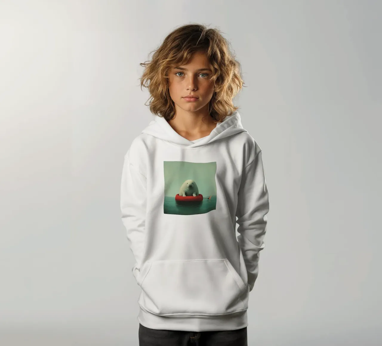 Minimo Dugongo 1 felpa bambino con cappuccio da Minimal Animal Art