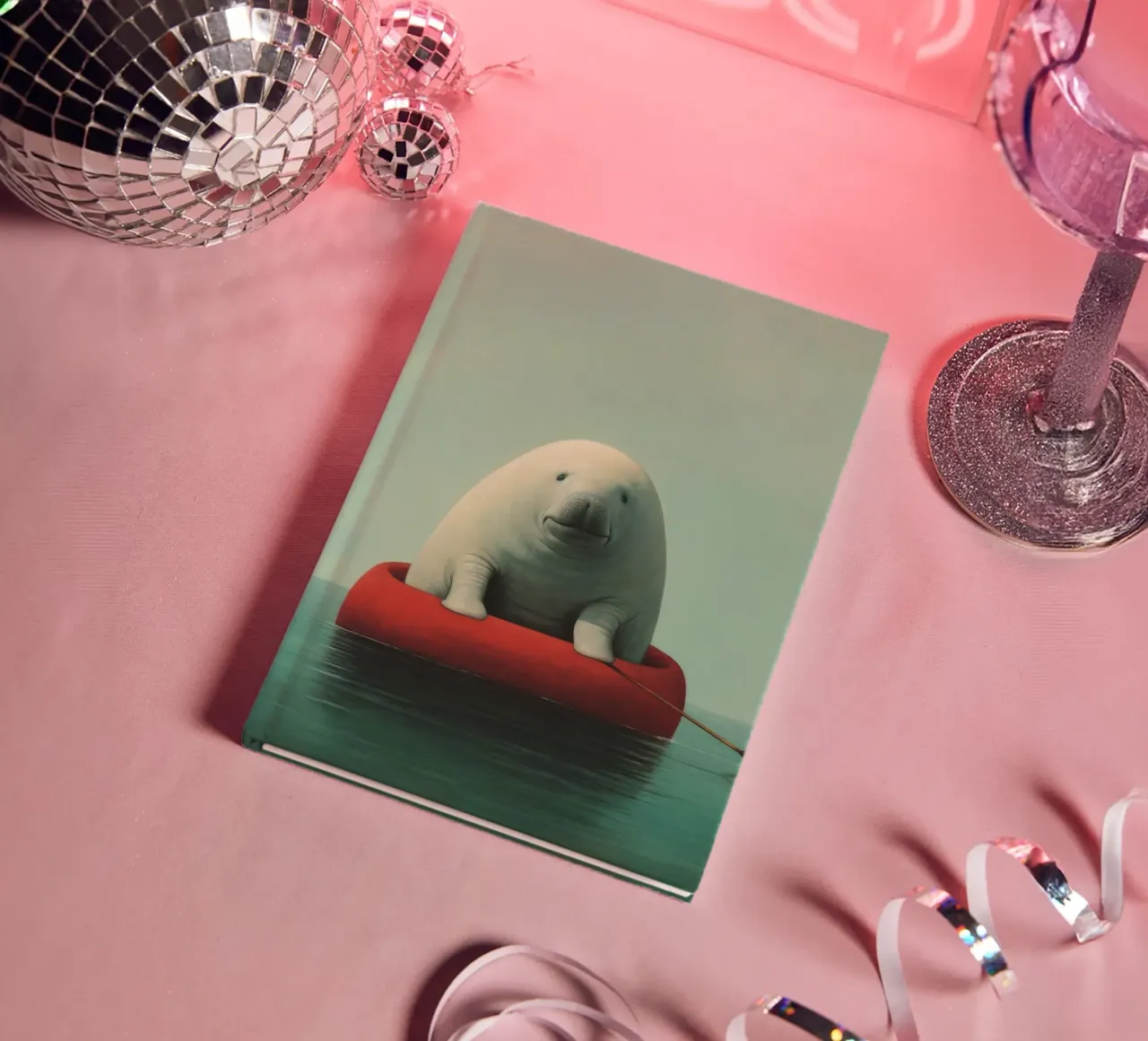 Minimal Dugong 1 notebook by Minimal Animal Art