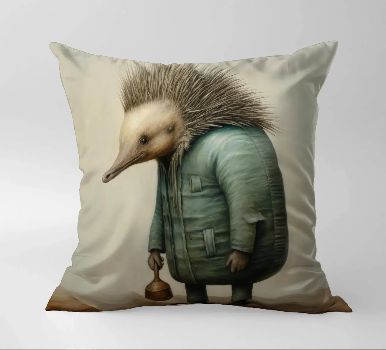 Echidna minimale 2 cuscino da Minimal Animal Art