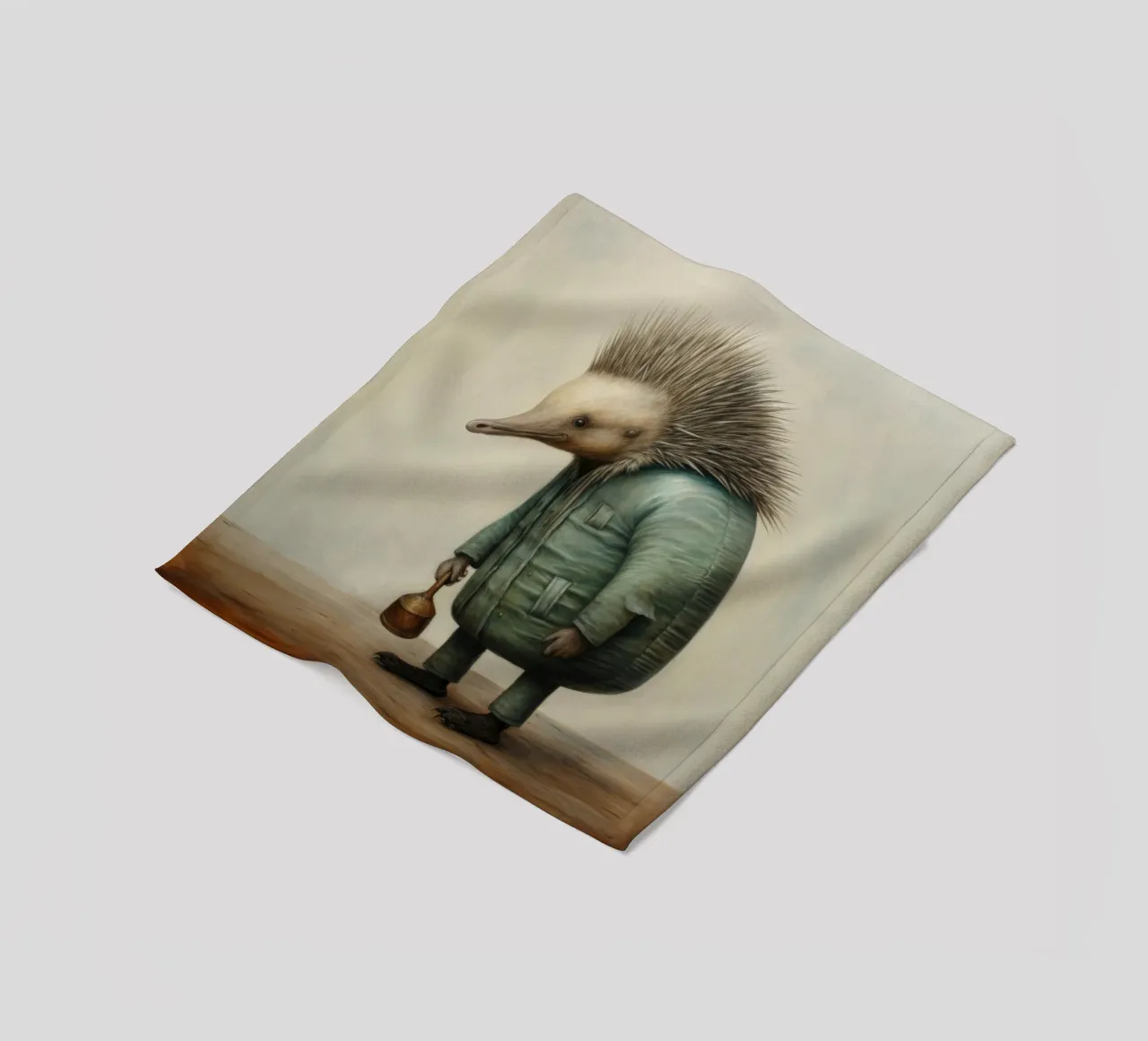 Echidna minimale 2 coperta in pile da Minimal Animal Art
